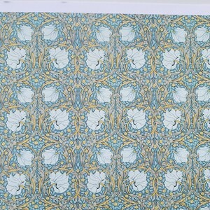 Dollhouse Wallpaper William Morris Art Nouveau Blue Teal Floral 1:12 Scale
