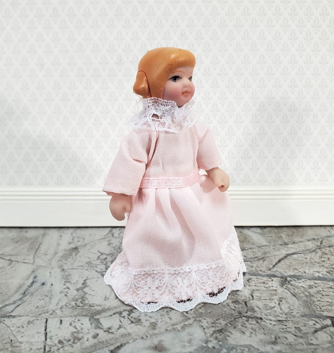 Dollhouse Girl Little Sister Doll Porcelain Poseable Pink - Etsy