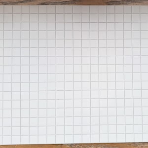 Dollhouse Miniature White Square Tile Embossed Glossy Card 1:12 Scale Light Grout