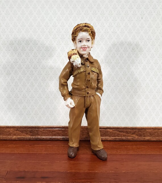 Dollhouse Miniature Boy Doll Victorian Brown Trousers & Jacket 1:12 Scale Family 