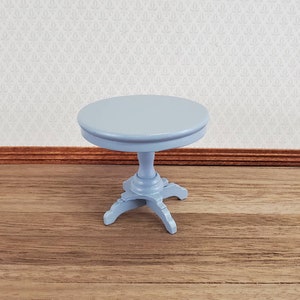 Dollhouse Miniature Table Small Round Side or End Table Gray 1:12 Scale Furniture