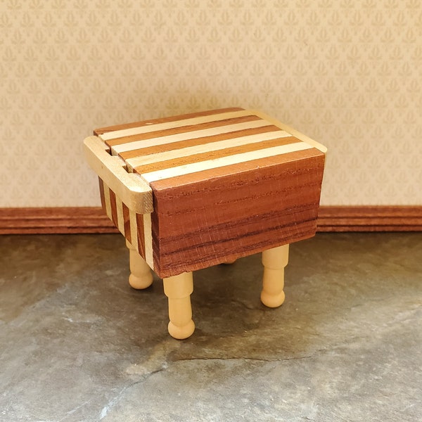 Dollhouse Butcher Block Two Toned End Grain Wood 1:12 Scale Miniature Kitchen