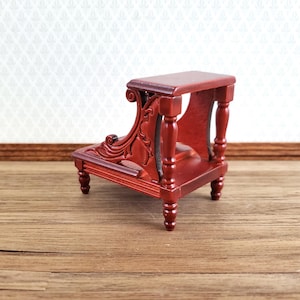 Dollhouse Miniature Library or Bed Steps 1:12 Scale Wood Mahogany Finish image 2
