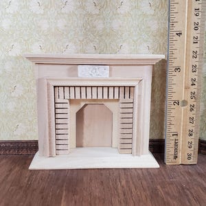 Dollhouse Small Fireplace Miniature Furniture DIY Unpainted Wood immagine 3