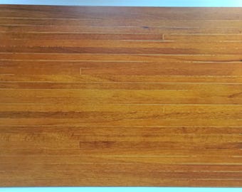 Dollhouse Miniature Red Oak Real Wood Flooring Wide Planks Gloss Finish 18&quot; x 12