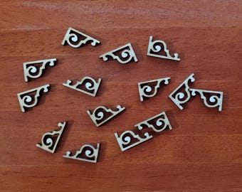 Dollhouse Stair Tread Trim Brackets Victorian Style 14 pc 1:12 Scale Miniatures