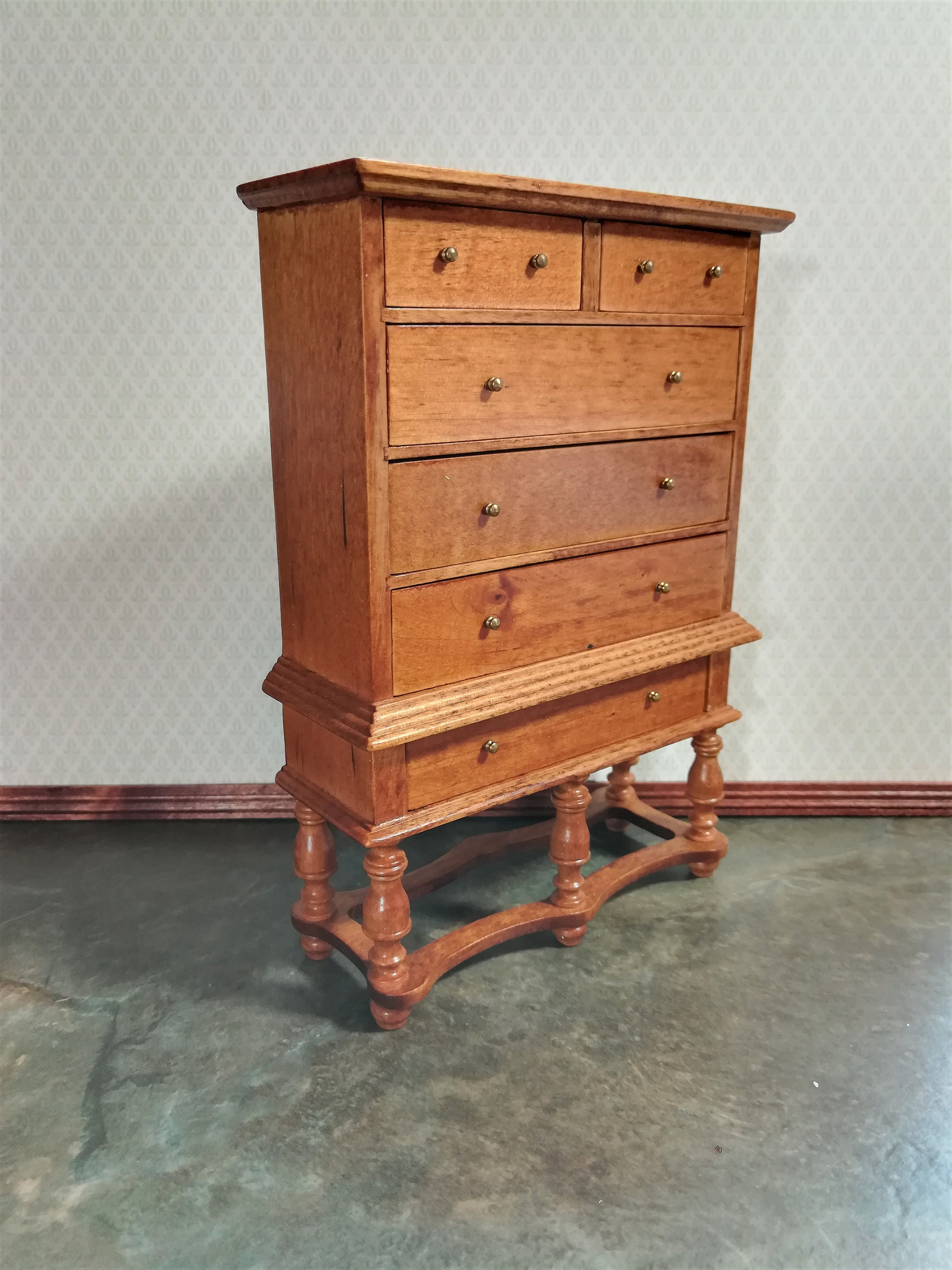 Dollhouse Miniature Jbm Large Tall Dresser Chest Of Drawers 1 12