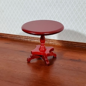 ドールハウス サイドテーブル 小さな丸型エンドテーブル マホガニー 1:12スケール ミニチュア家具