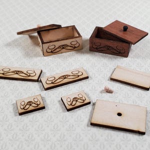 Puppenhaus KIT Jugendstil Box Klein für Handschuhe Schmuckstücke 1:12 Miniatur DIY