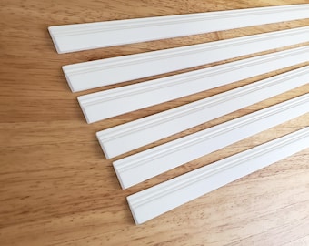 Dollhouse Miniatures Baseboard Trim White Molding 5/8&quot; tall x 17 3/4&quot; long 1:12 Scale Skirting