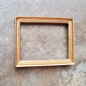 Dollhouse Picture Frame Gold for Paintings 1:12 Scale Miniature 2 3/4 x 2 1/4