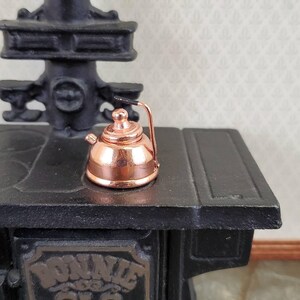 Dollhouse Miniature Teapot Tea Kettle Modern Copper 1:12 Scale Kitchen Accessories image 3