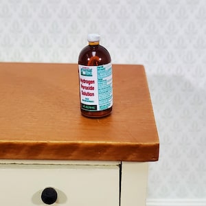 Botella de peróxido de hidrógeno para casa de muñecas, grande, estilo moderno, escala 1:12, miniatura, medicamento imagen 1