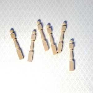 Dollhouse Miniature 1:24 Newel Posts or Fence Posts End Pieces 1/2&quot; Scale 1 3/4&quot; Half Scale