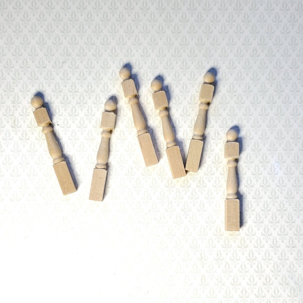 Dollhouse Miniature 1:24 Newel Posts or Fence Posts End Pieces 1/2" Scale 1 3/4" Half Scale
