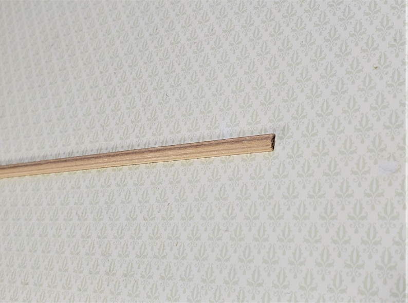 Dollhouse Miniatures Chair Rail or Trim Molding 3/16" wide x 18" long 1:12 Scale image 1