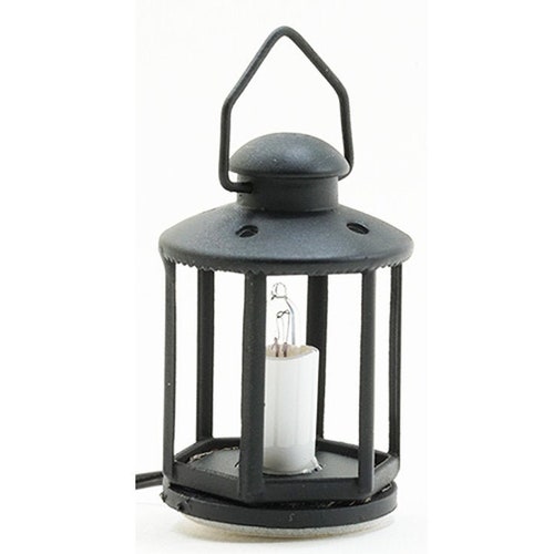 Dollhouse Miniature Black Lantern Light Candle 12 Volt With Etsy
