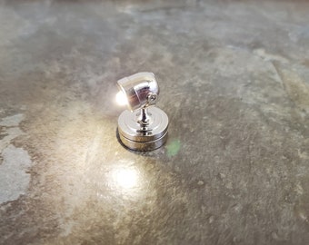 Dollhouse Spot Ceiling Light Silver Adjustable 1:12 Scale Battery Operated Modern