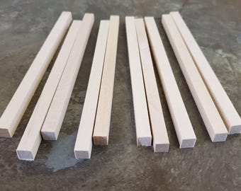 Dollhouse Miniature Wood Posts Beams 5/16" x 5/16" x 6" x10 Pieces Model Building