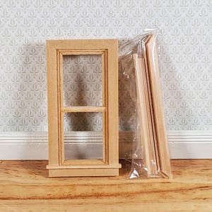 Dollhouse HALF SCALE 1:24 Window with Interior Trim Wood HWH5032 Houseworks