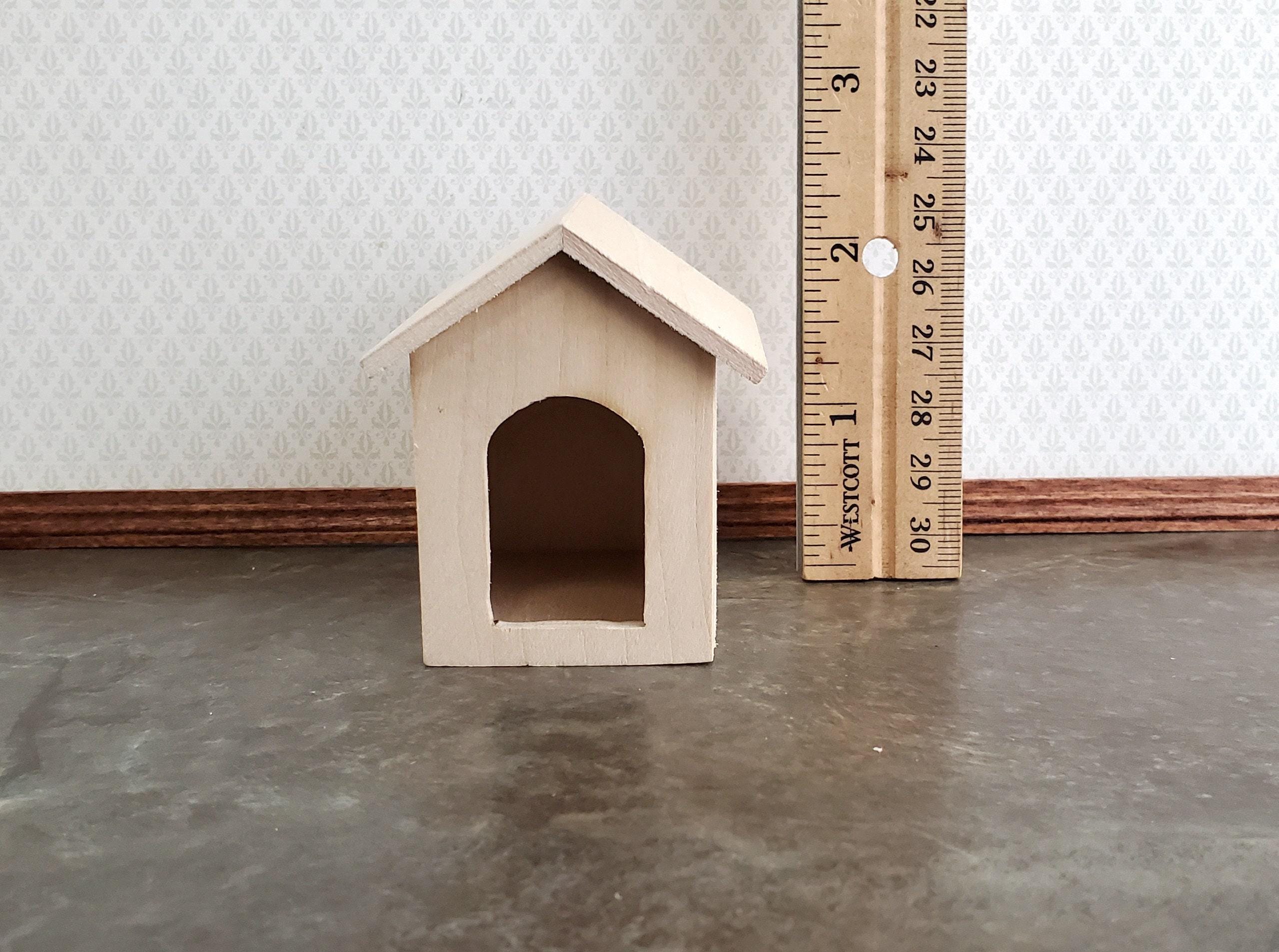 ドールハウス ミニチュア 犬小屋 犬小屋 小型 未塗装 木製 1:12