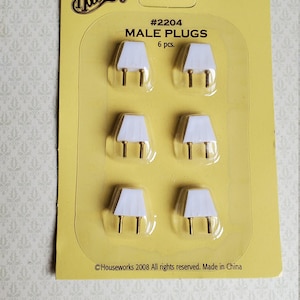 Dollhouse Miniature Plugs for 12 Volt Light Fixtures 6 Piece 1:12 Scale Houseworks 2204