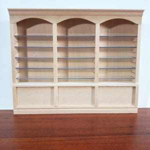 Librería para casa de muñecas, estanterías de tienda, 3 compartimentos, estantes ajustables, muebles a escala 1:12. imagen 1