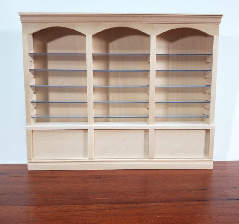 Librería para casa de muñecas, estanterías de tienda, 3 compartimentos, estantes ajustables, muebles a escala 1:12. imagen 1