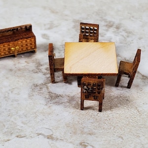 KIT de meubles pour maison de poupée à l&#39;échelle 1:144, table à monter soi-même pour salle à manger moderne
