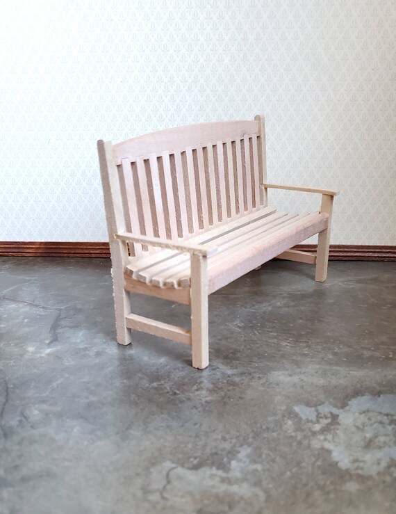 Miniature Dollhouse FAIRY GARDEN Furniture ~ Aged Rabbit Bench ~ NEW 