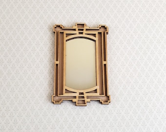 Dollhouse Miniature Art Deco Mirror KIT DIY Medium Size 1:12 Scale 3" x 2"