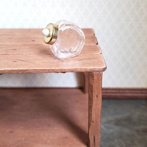 Dollhouse Miniature Candy Jar Clear Glass Counter Store with Lid 1:12 Scale