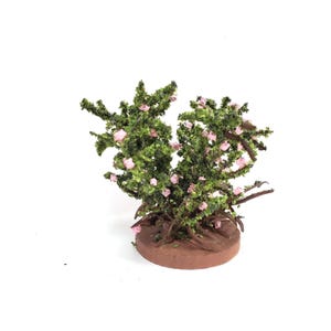 Dollhouse Rose Bush Pink Medium Flowering Shrub 1:12 Scale Miniature