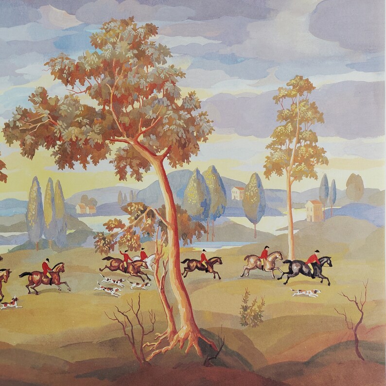 Dollhouse Miniature the Hunt Mural by Natasha Minigraphics Etsy