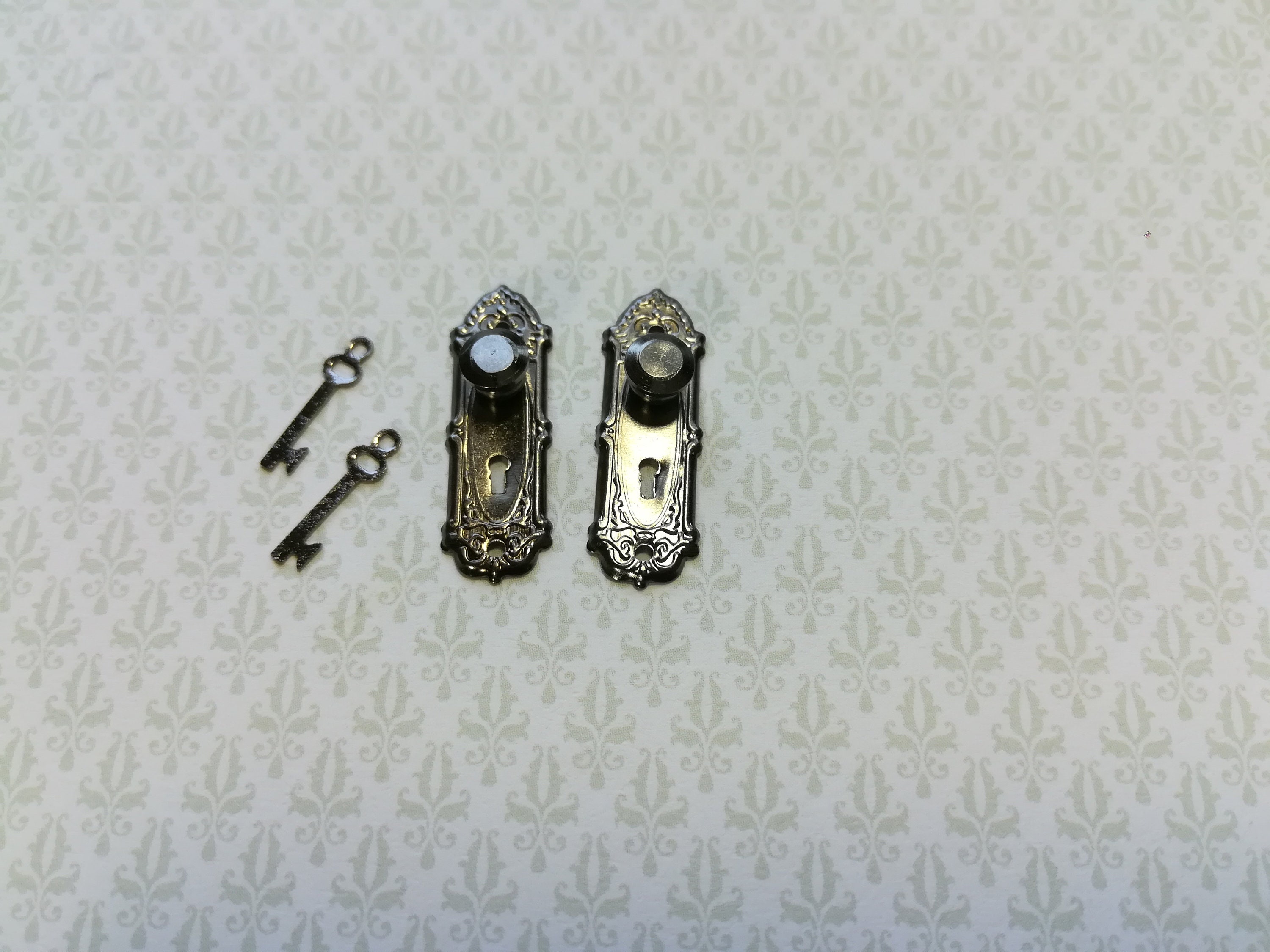 Dollhouse Miniature Doorknobs and Plates Set with Keyhole 1:12 Scale …