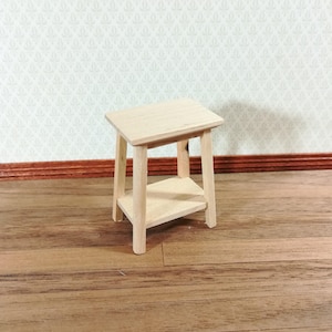Dollhouse Miniature Unfinished Fern or Plant Stand Side Table 1:12 Scale