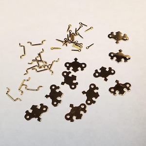 Dollhouse Drawer Pulls x10 Gold Plated Brass 1:12 Scale Chippendale Style