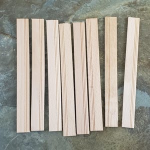 Dollhouse Miniatures Baseboard Trim Molding 11/16" x 6" long x8 Pieces 1:6 Scale CLA77968
