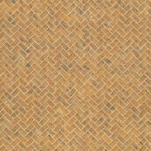 Miniature Yellow Weathered Brick Embossed Paper Herringbone 1:12 Scale Scenery