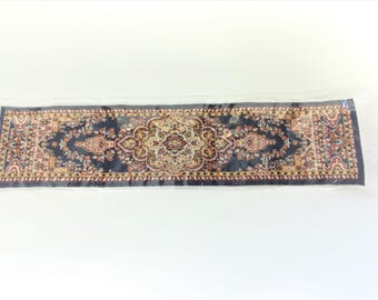 Dollhouse Miniature Narrow Carpet Rug Runner Navy Blue 1:12 Scale