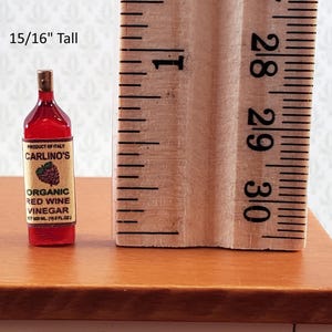 Dollhouse Red Wine Vinegar Bottle 1:12 Scale Miniature Kitchen Accessory image 2