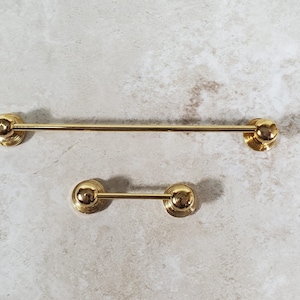 Dollhouse Towel Rod & Toilet Paper Holder Gold Brass Bathroom 1:12 Scale Miniatures