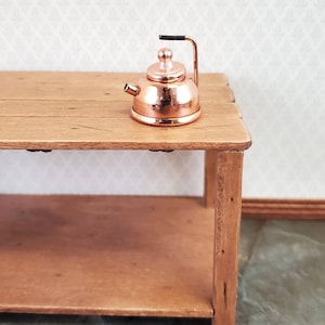 Dollhouse Miniature Teapot Tea Kettle Modern Copper 1:12 Scale Kitchen Accessories