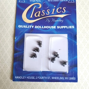 Dollhouse Miniature Tiny Pewter Knobs Metal for Door or Drawer Pulls Set of 6 1:12 Scale or Fairy Garden