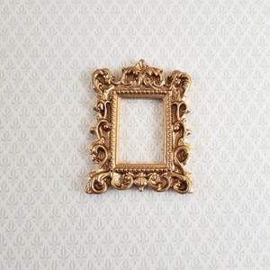 Dollhouse Miniature Small Picture Frame Fancy Gold for Paintings 1:12 Scale B0432