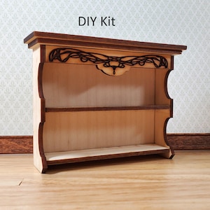 Dollhouse KIT Shelf Bookcase Art Nouveau Style 1:12 Scale Easy to Assemble