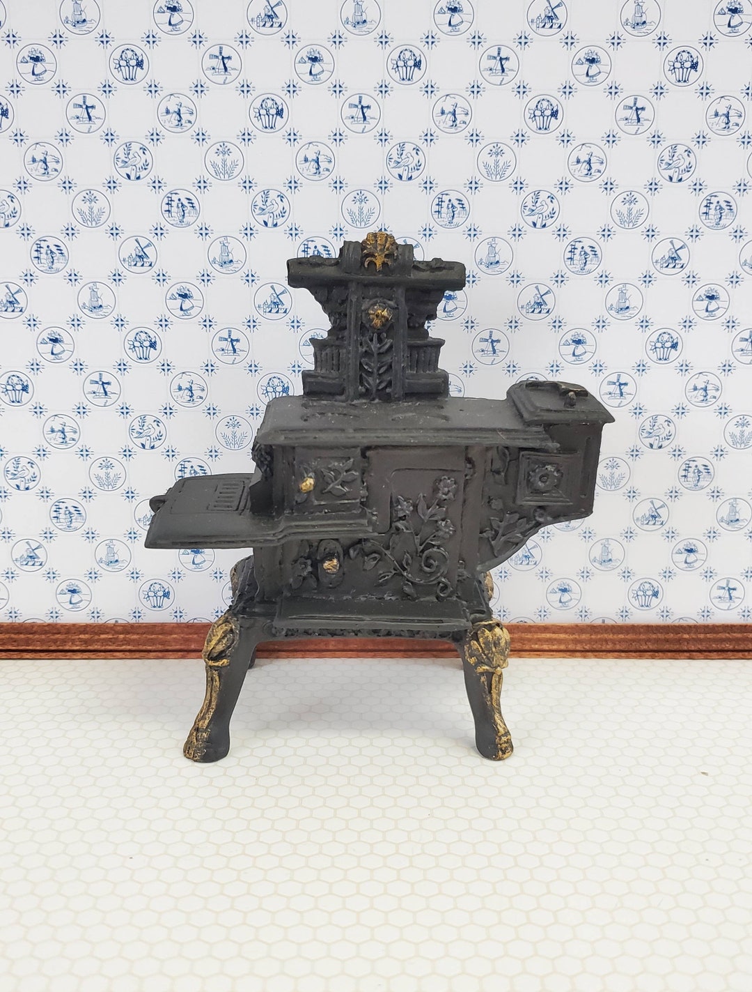 Puppenhaus Miniatur Herd Ofen Kleiner viktorianischer Maßstab 1:12