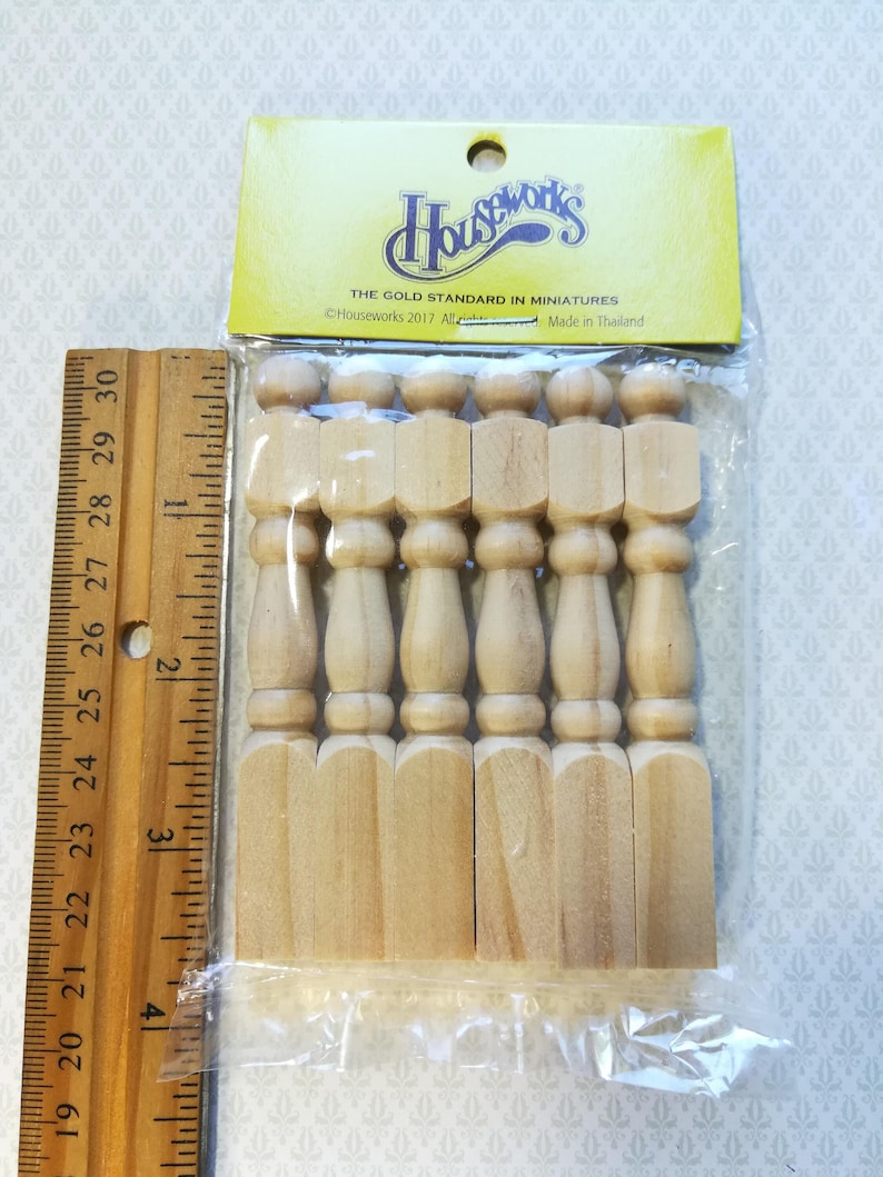 Dollhouse Miniature Newel Posts Large 1:12 Scale for Stairs 3 1/2" Tall HW7012 zdjęcie 2