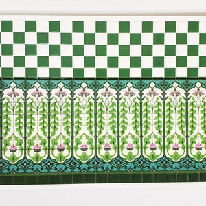 Dollhouse Half Scale Wall Tiles Embossed Art Nouveau Thistle 1:24 Scale World Model