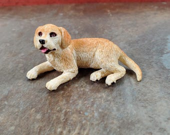 Dollhouse Labrodor Retriever Lab Puppy Dog Sitting 1:12 Scale Miniature Animal